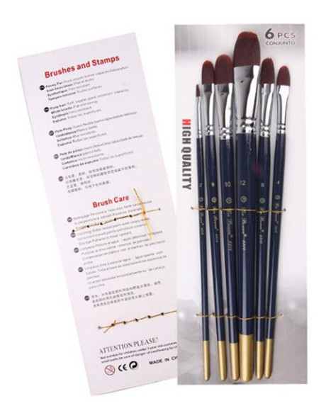 Set 6 Pinceles Difts- Sintet. Óleo-acrílico-acuare - N° 8313 1