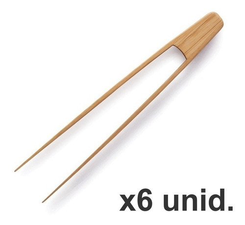 Pinza Bamboo Nonfork Utensilio 30 Cm Cocina Sacar Tostadas Set X 6 Unidades 1