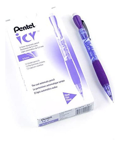 Lápis Automático Pentel Icy, 0,5 Mm, Cano Violeta, Caixa Co 0