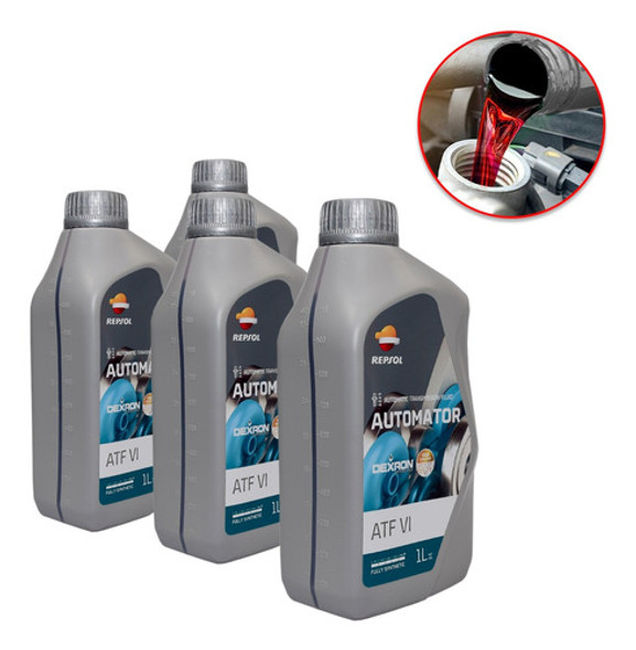 Kit 4 Óleos Direção Hidráulica Repsol Atf Matic Dexron Vi 1l 0