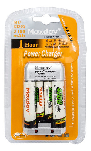 Cargador De Pilas Aa  Aaa Incluye Pilas Rhino! 0