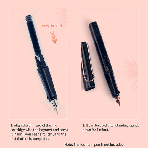 Cartucho De Tinta Fountain Pieces 100 Ink Black... Pen Stude 1