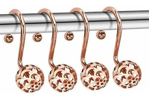 Ganchos Para Cortinas De Ducha Circulos Rosa Gold Pack 12 1