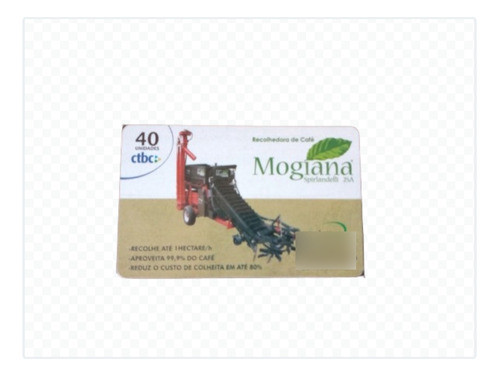 Cartão Orelhão Telefonico Mogiana Recolhora De Café 0