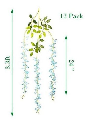 Paquete De 12 Flores Artificiales Celeste 1