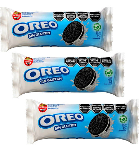 Combo X3 Galletitas Oreo Cacao Con Rellena Vainilla Sin Tacc 0