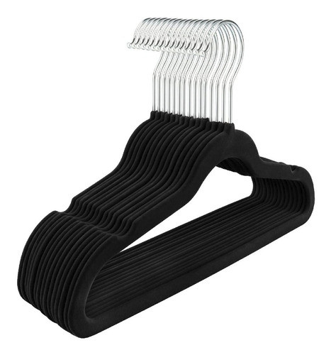 Perchas Terciopelo Kids Negras X 100 Unidades 0
