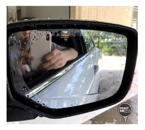 Kit Película Retrovisor Carro Anti Embaçante Respingo Chuva 1