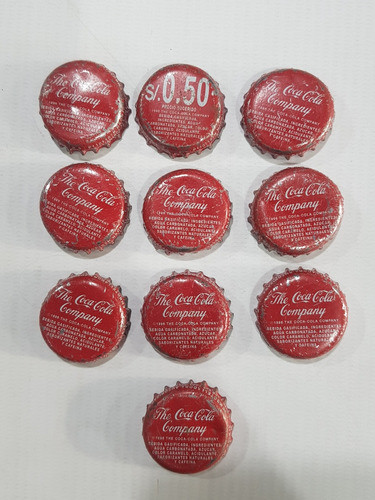 Coca Cola Tapitas Chapitas Corona Perú Lote X 10 Mag 58960 0