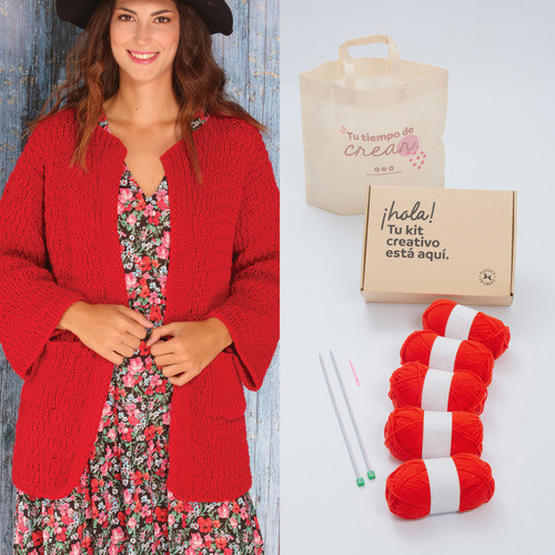 Kit 2 Agujas Cardigan Rojo 0