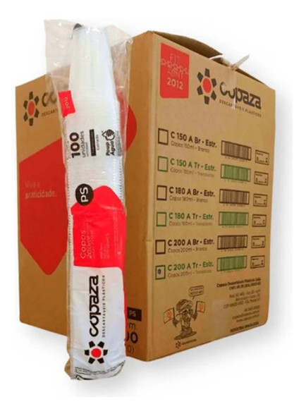 Copo Descartável 200ml Transparente Caixa Com 2.500 Unidades 0 Copo Descartável 200ml Transparente Caixa Com 2.500 Unidades 0