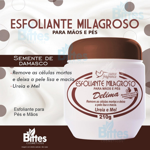 Esfoliante Delima Milagroso Suave Fragrance Mãos E Pés Mel 1