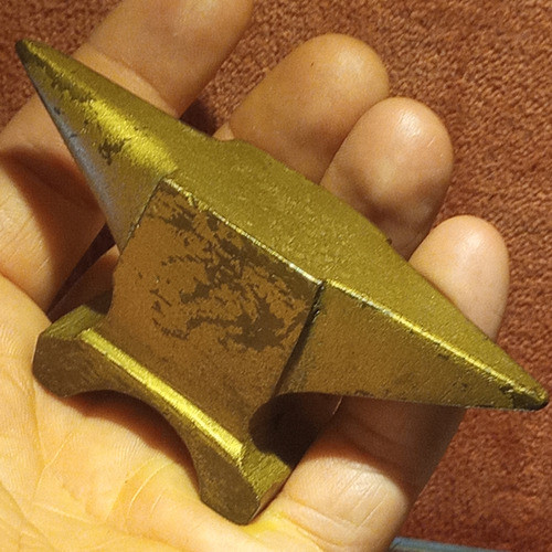 Bigornia Yunque De Relojero Joyero Antigua Bronce Miniatura 0