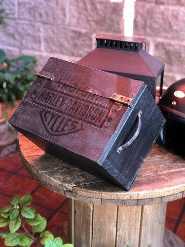 Cajón De Madera Con Tapa- Harley Davidson 1