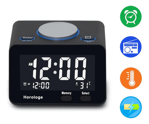 Reloj Despertador Usb, Radio Despertador Digital Con Puerto 1