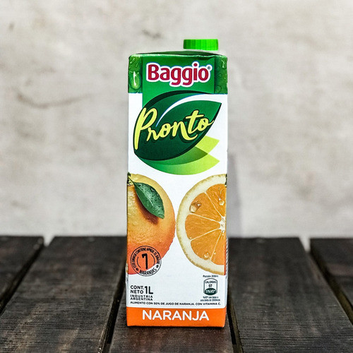 Pack Jugo Baggio Pronto Naranja 1l X8 1