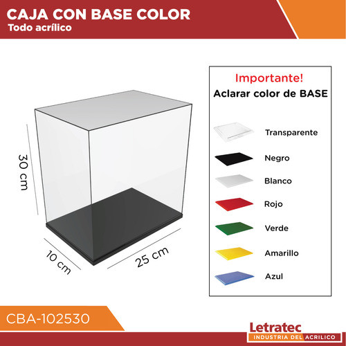 Caja Acrílica Con Base, Vitrina P/ Coleccionables Cba-102530 1