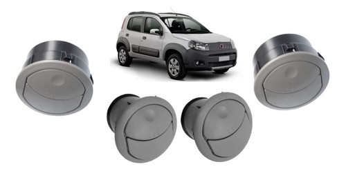 Kit 4 Difusor Grade Saida Ar Uno Way Vivace 2012 2013 Cinza 0