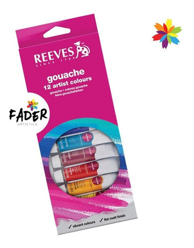 Gouache Reeves X 12 Tubos De 10ml Color Surtido Barrio Norte 0