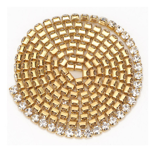 Fita Branca De 4,5 Mm Com Acabamento Em Corrente De Cristal, 0