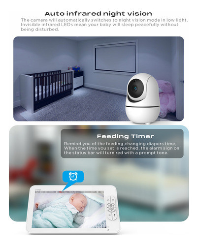 Babá Eletrônica Baby Monitor Tela Hd 7 Câmera Sem Fio 2.4g 1