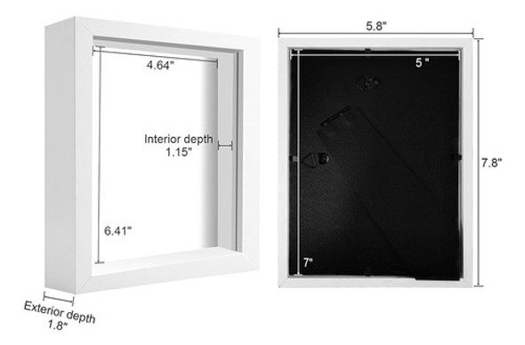 Touyinger Shadow Box Marco 5x7, Madera Compuesta Con Vidrio 1