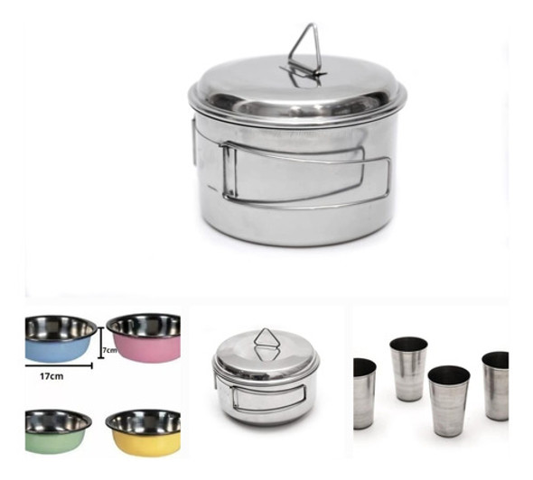 Marmita De Camping De Acero Inoxidable Para 4 P C/olla 20cm 0 Marmita De Camping De Acero Inoxidable Para 4 P C/olla 20cm 0