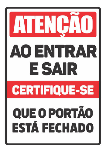 1 Un Placa Sinalização 20x30cm, Manter Portão Fechado 0