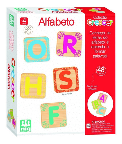 Brinquedo Pedagógico Alfabeto Em Madeira - Nig Brinquedos 0
