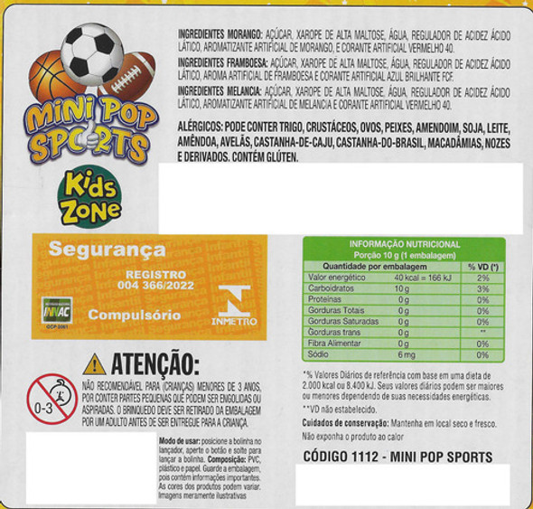 Kit 3 Pirulito Kids Mini Pop Sports 1