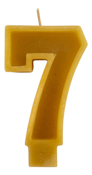 Vela Número 7 Siete Cumpleaños Cera De Abeja Artesanal 0