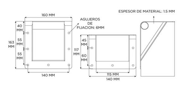 Manija Metalica 90° Bafle Parlante Xpro M133 Envio 1