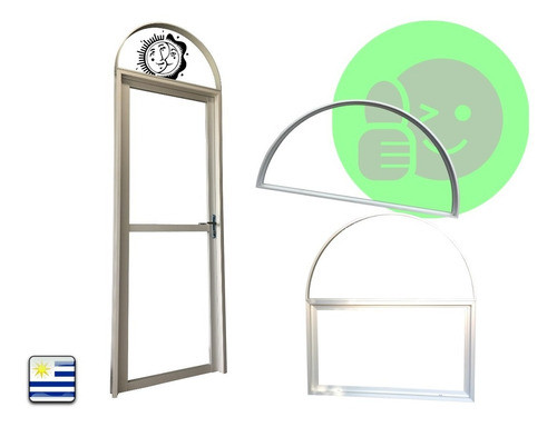 Unicos Medio Punto En Aluminio Para Abertura 0