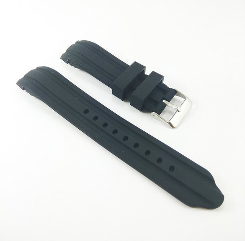 Correa De Reloj De Buceo De Goma De Silicona Negra Impermea. 1