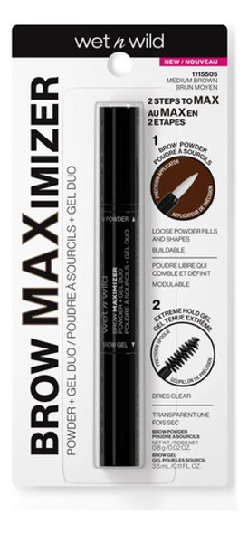 Maximizador De Cejas Wet N Wild Polvo + Gel Duo Medium Brown 0