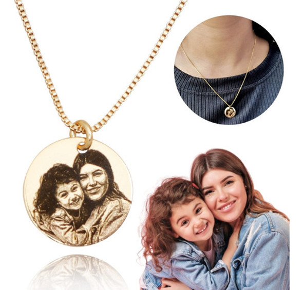 Colar Feminino Personalizado Com Foto Gravação Nome Presente 0