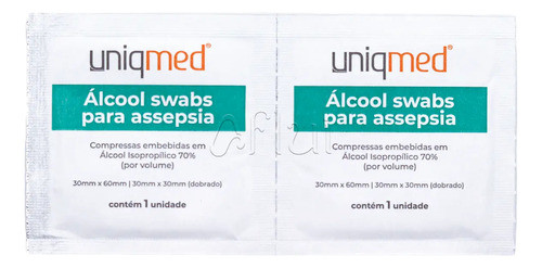Álcool Swab 70% Lenços Assepsia Dupla Camada Saches 1000 Un 1