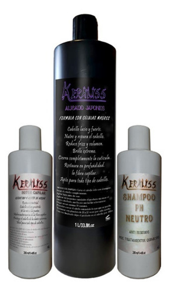 Alisado Japones 1lt + Botox 280ml + Shampoo 280ml Promo 0