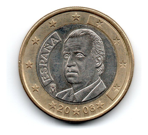 España Moneda 1 Euro Año 2008 Km#1073 Ex 0