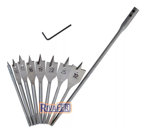 Mecha Pala Paleta P Madera Set X 10 Pz Broca Con Prolongador 1