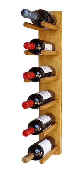 Bodega Cava Vinoteca Madera 6 Botellas Perpendicular A Pared 0