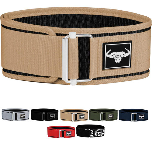 Cinturon De Levantamiento De Pesas Hebilla Metal  Khaki-xl 0