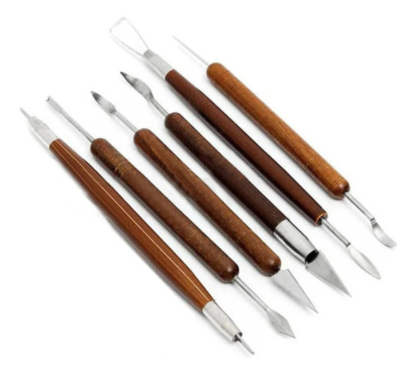 Kit Ferramenta Escultura Modelagem Argila Clay Ceramica 6pçs 0