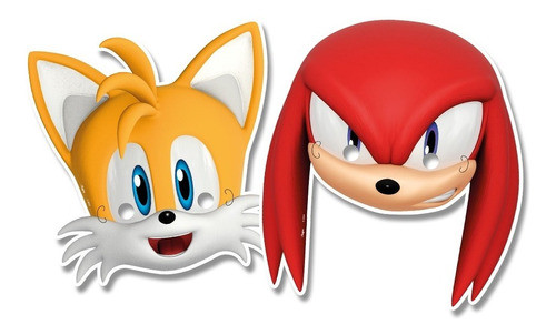 Máscaras Com Personagens - Festa Sonic, Knuckles E Tails 1