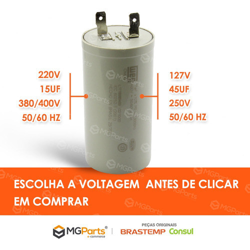Capacitor Universal Permanente 127 Volts, 45uf - 250v Weg 1