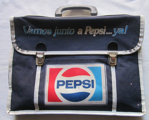 Antiguo Bolso Cartera Muchila De Escuela Pepsi Cola 0