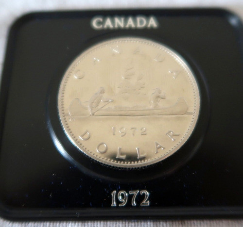 Eb+ Moneda De Plata Canadá 1 Dollar (1972) - Canoa 1