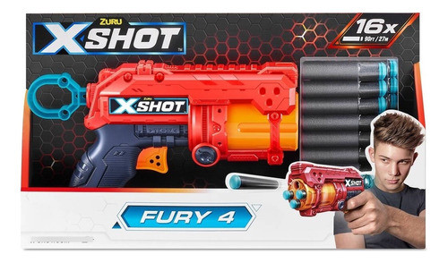 X-shot Pistola Fury 4 Con Dardos Dispara 20 Mts Lny 4815 0