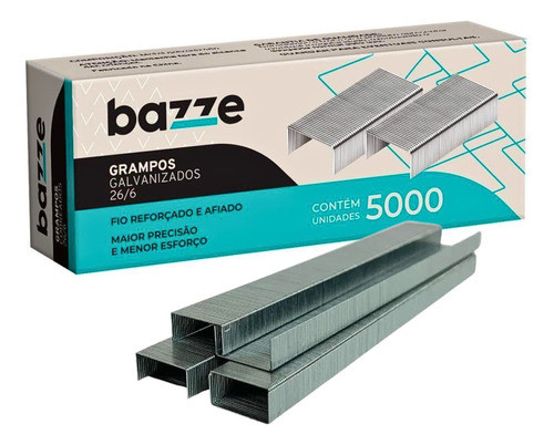 Grampo Galvanizado 26/6 5000 Unidades - Bazze 0