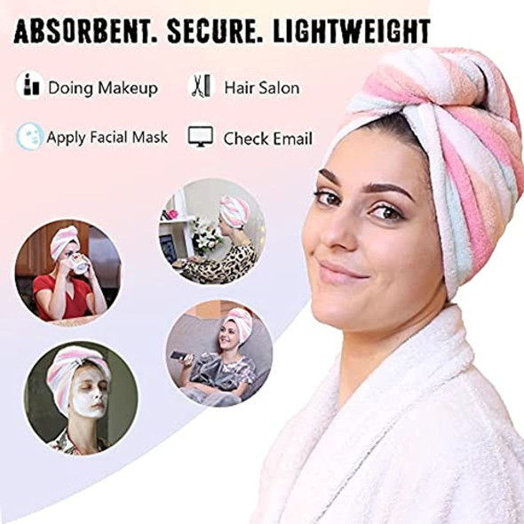 Aurotrends Microfiber Hair Turban Wrap 2 Pack, Quick Dry Hai 1